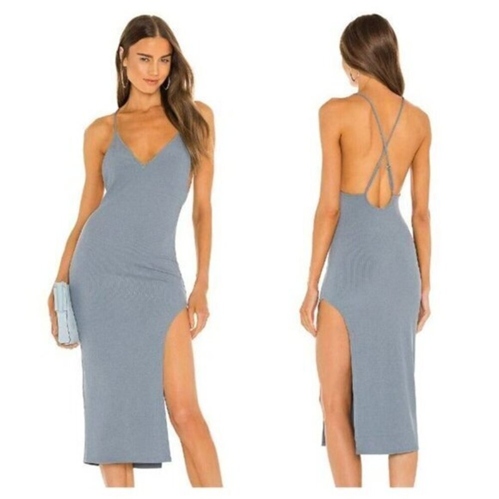 Michael Costello x REVOLVE Agnes Midi Dress - Dusty Blue
